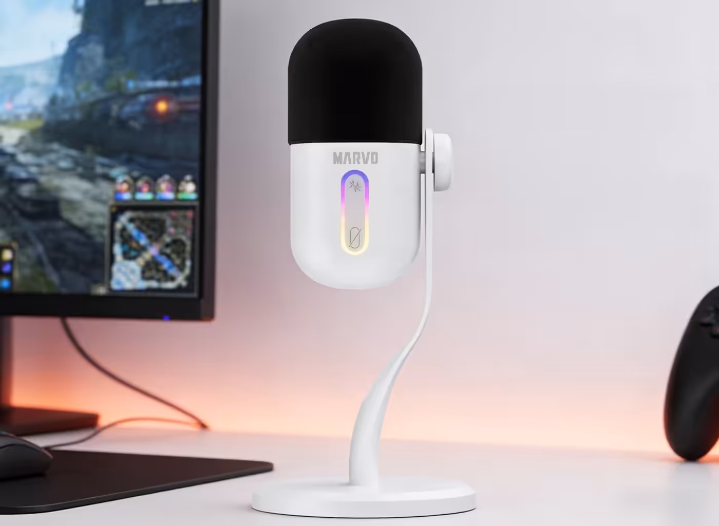Blast 50 White microphone with built-in noise reduction