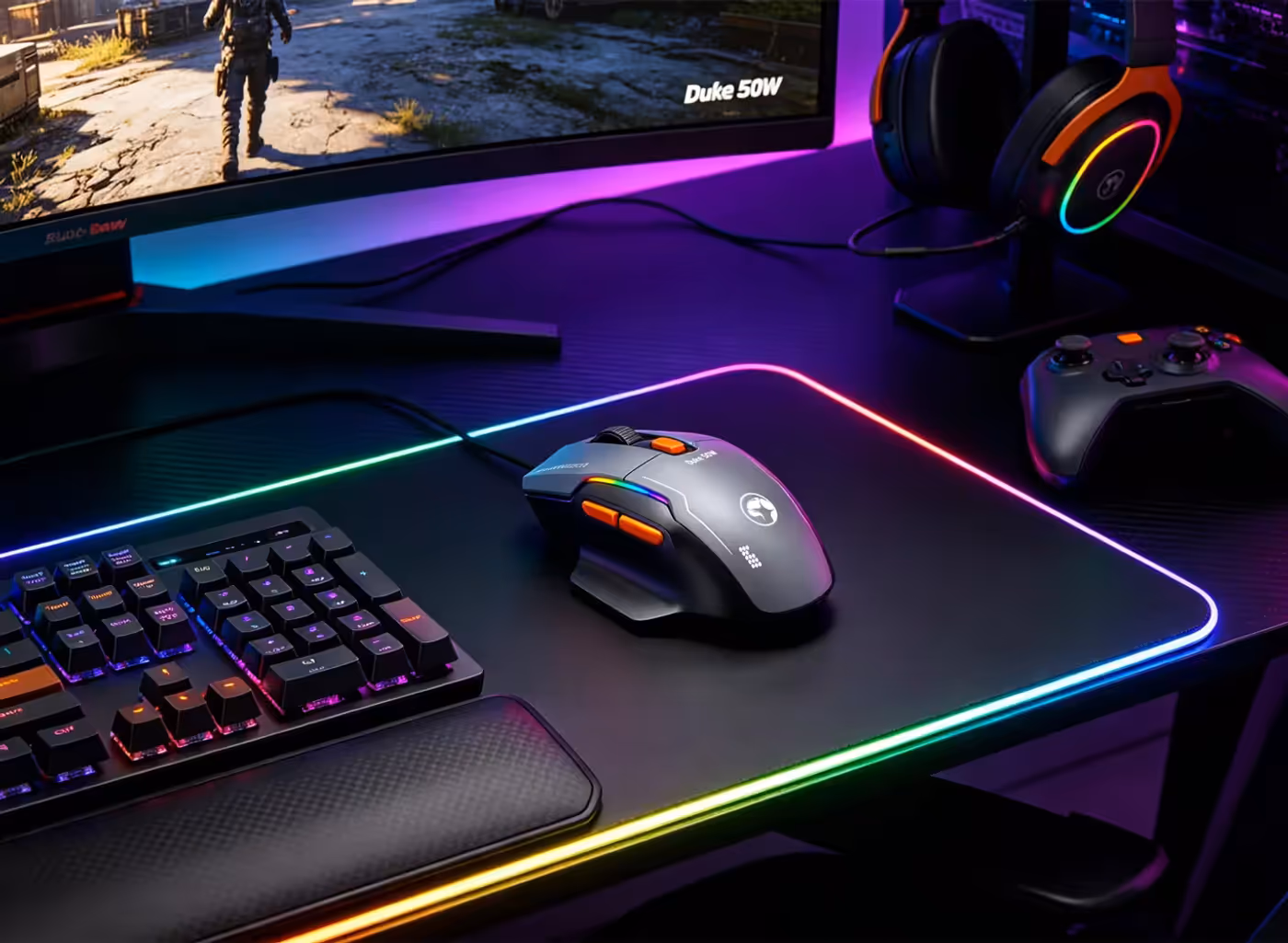 DUKE 50W tri-mode wireless gaming mouse for flexible everyday use