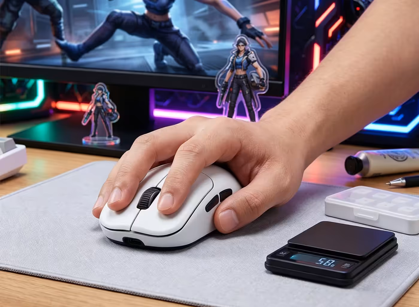 NIRO B40 mouse highlighting its 500mAh battery for wireless use