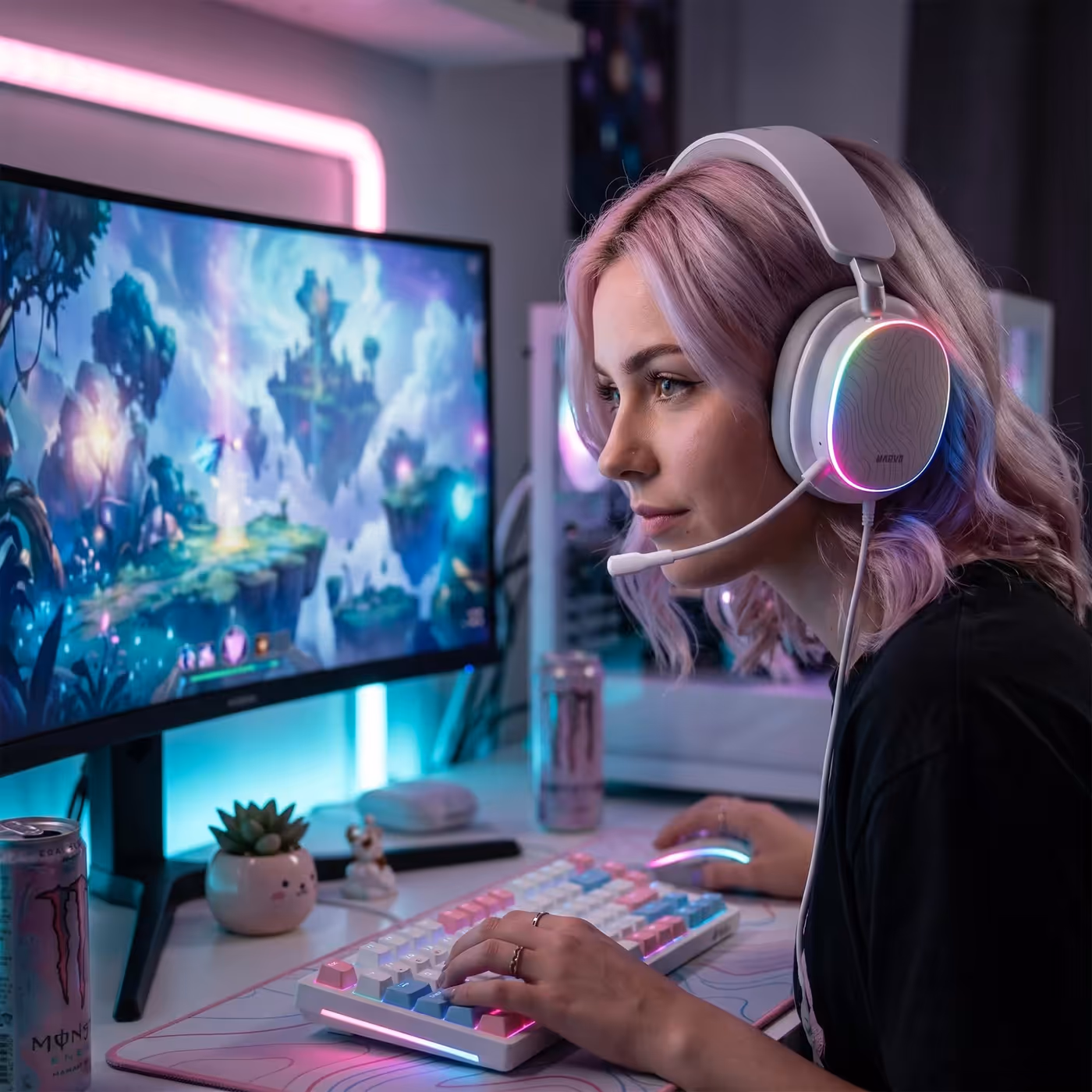 MARVO Pulz 90W wireless headset designed for up to 50 hours of playtime