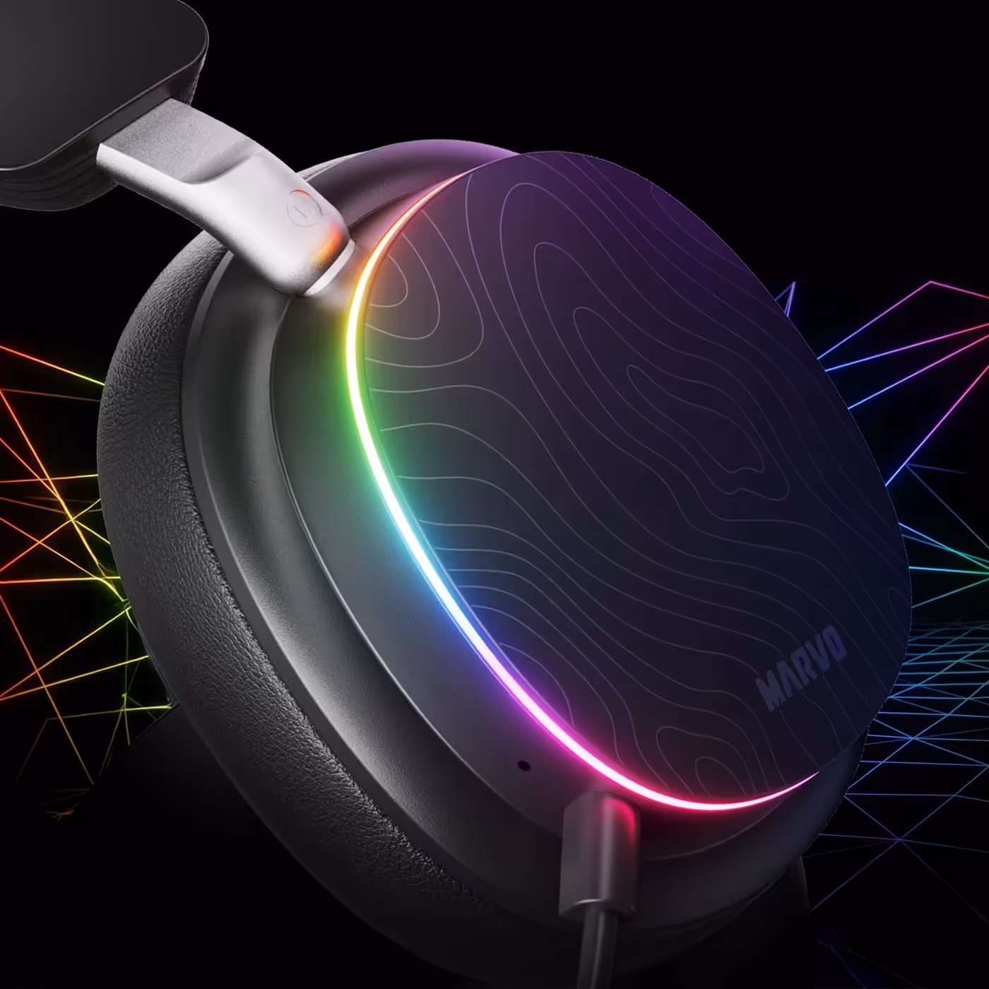 PULZ 90W gaming headset with dynamic RGB lighting