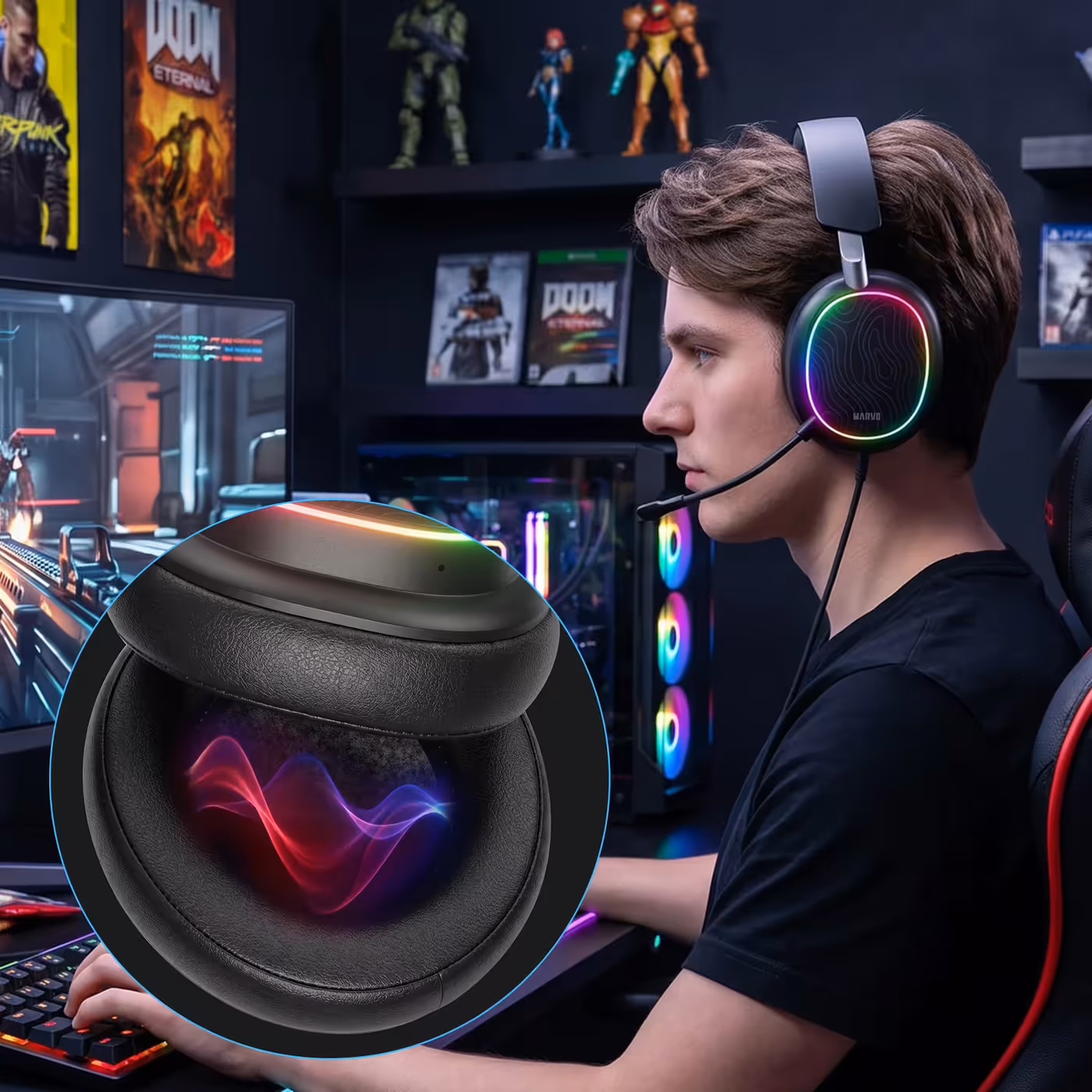 PULZ 90W headset designed for up to 50 hours of wireless playtime