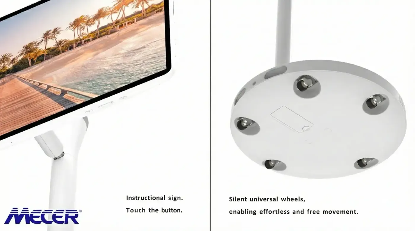 Mecer mobile monitor running on battery power away from a socket