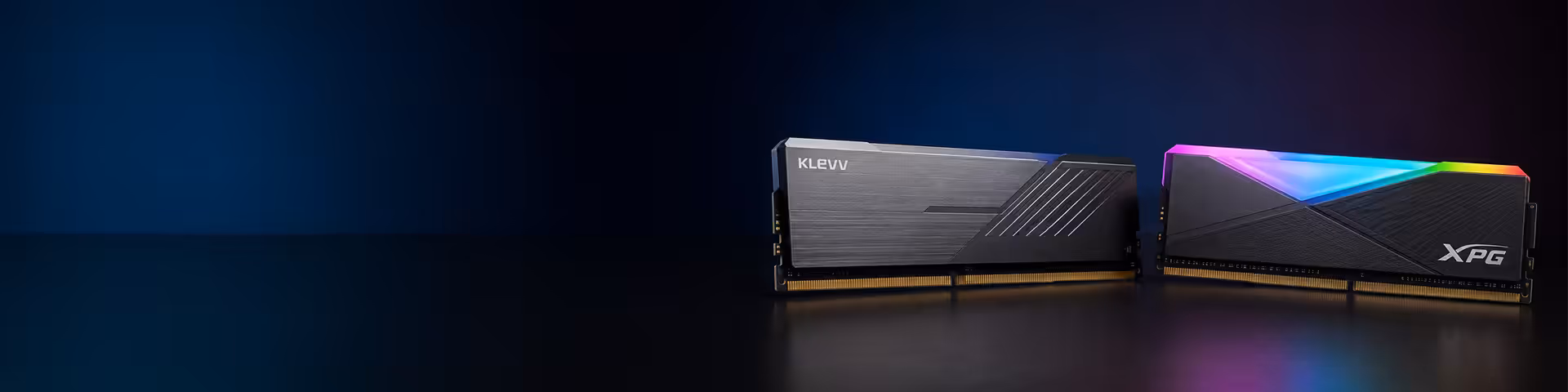 Desktop memory modules with heat spreaders seated in a motherboard