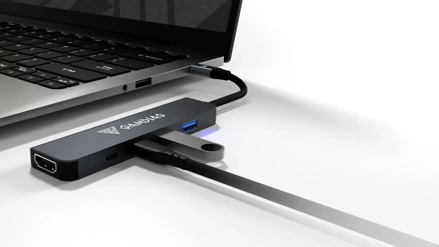 MERCURY M1-500 compact 5-in-1 desktop expansion hub with USB-C connection