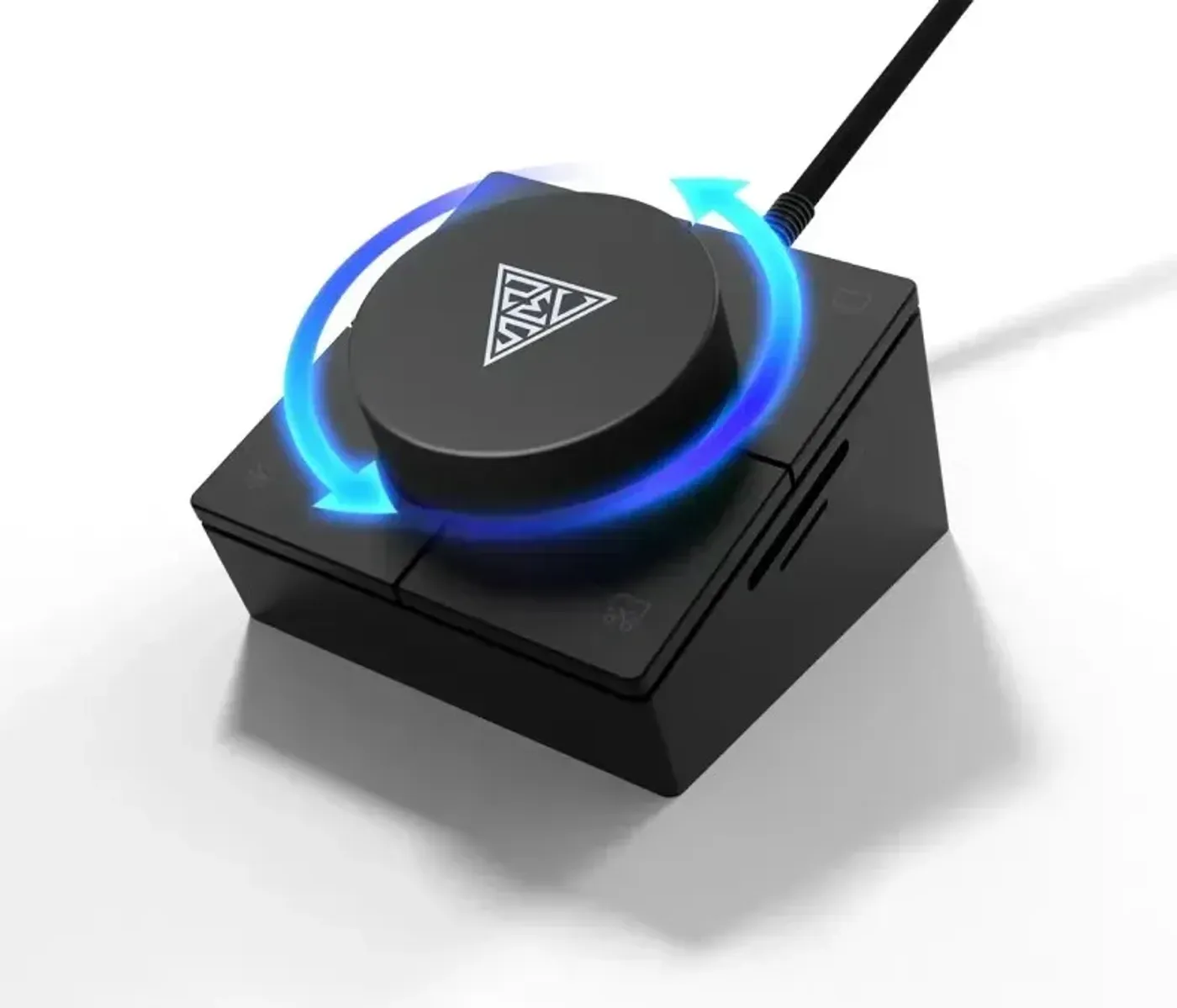 Precision volume control knob with instant mute functionality on the hub