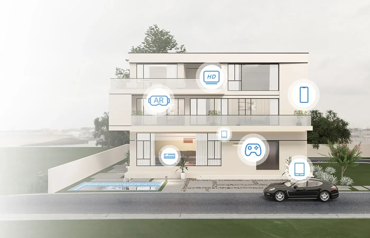 WiFi 6 network supporting over 100 connected devices simultaneously