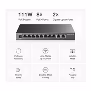MERCUSYS MS110GMP 10-Port Gigabit PoE+ Switch, 8x PoE+ - image 7