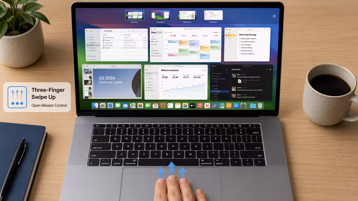 Mac trackpad gesture diagram