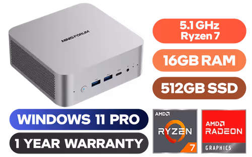 MINISFORUM AI X1 255 Ryzen 7 Mini PC MINISFORUM AI X1 255 Ryzen 7 Mini PC - Image 1