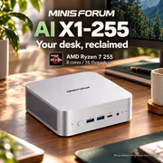 MINISFORUM AI X1-255 Mini PC — Ryzen 7, 16GB DDR5, 512GB SSD - image 2