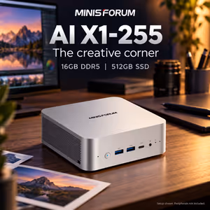 MINISFORUM AI X1-255 Mini PC — Ryzen 7, 16GB DDR5, 512GB SSD - image 3