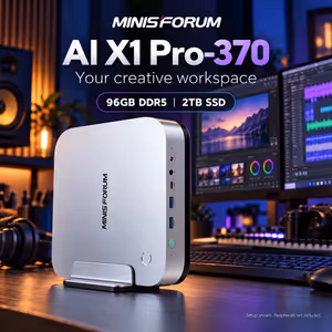 MINISFORUM AI X1 Pro-370 Mini PC — Ryzen AI 9 HX 370, 96GB DDR5 - image 3