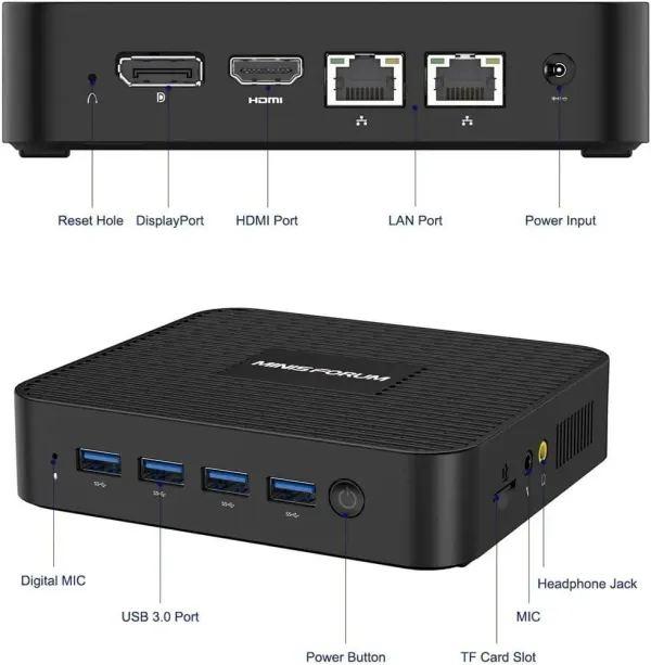 MINISFORUM GK41 Mini PC – 8GB DDR4, 256GB SSD, 4K Outputs | Evetech