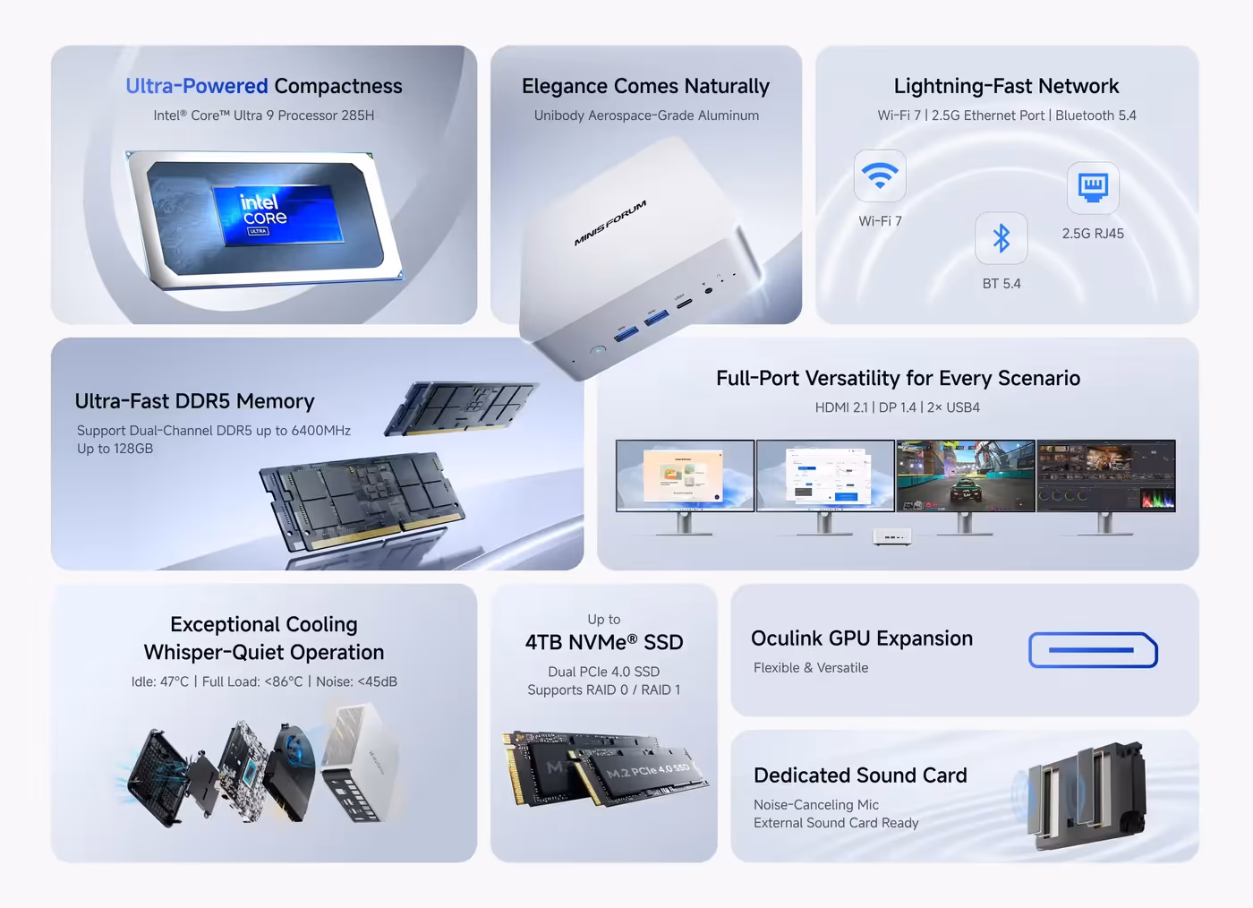 High-performance compact computer system featuring modern hardware design