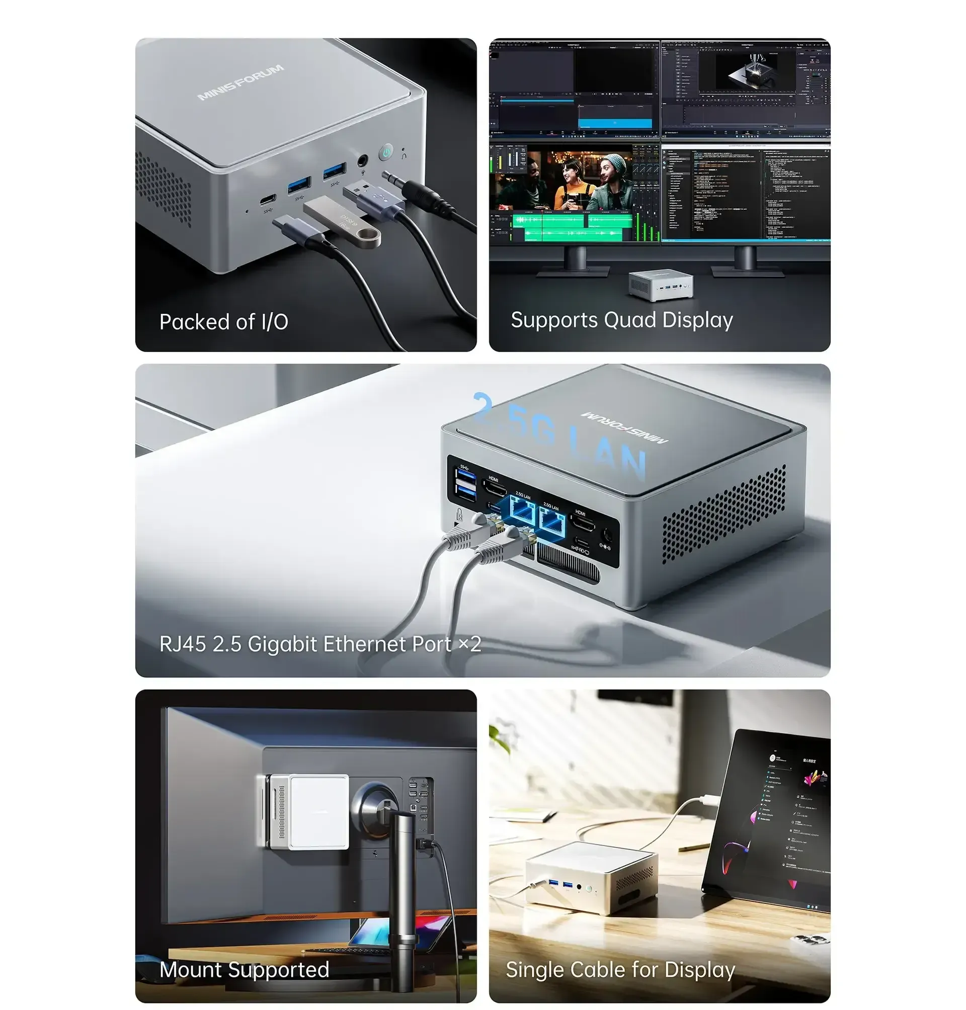 MINISFORUM ミニPC USB-C HDMI MINISFORUM NAB6-Lite Mini PC i5-12600H 32GB 1TB | Evetech
