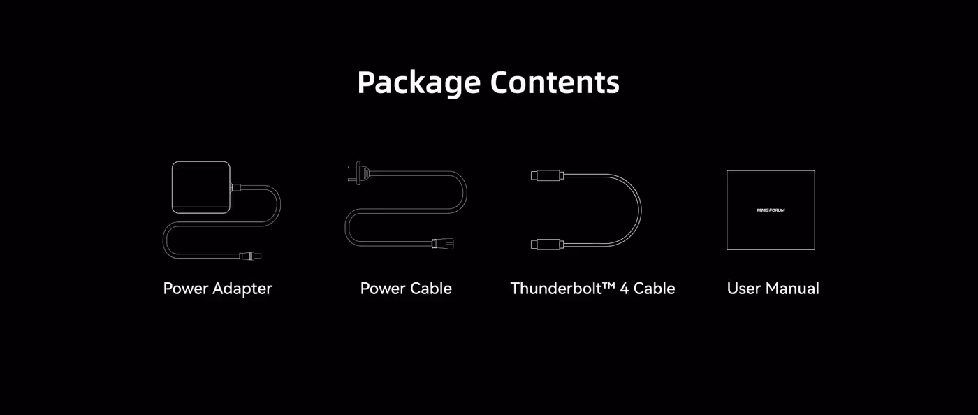 MINISFORUM TB4-01 Thunderbolt 4 dock organising a connected desk setup