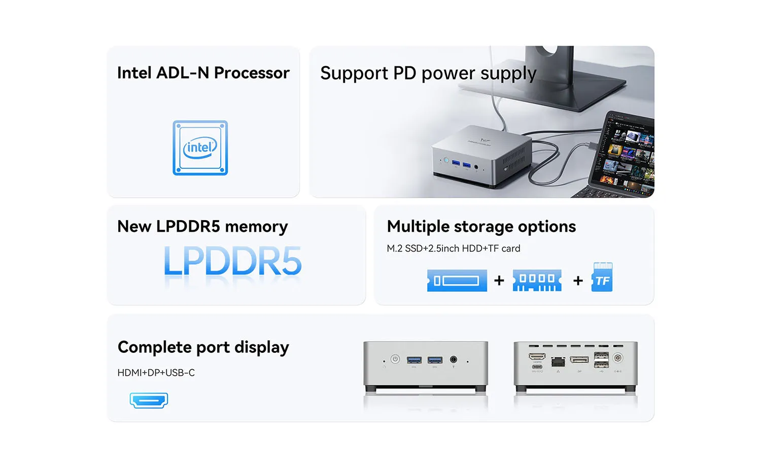 MINISFORUM UN100L Mini PC – N100, 16GB LPDDR5, 512GB SSD | Evetech