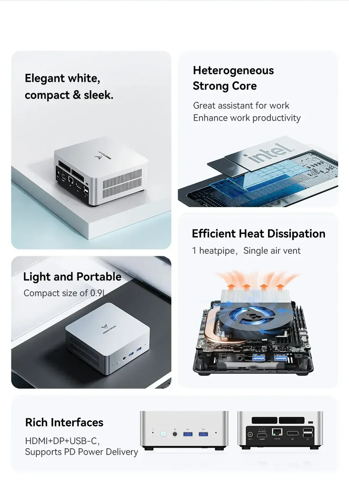 Minisforum UN1360 Mini PC i7-13620 | 16GB 512GB, Win11 Pro | Evetech
