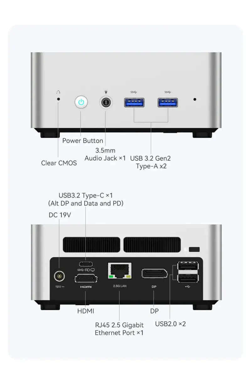 【未使用】MINISFORUM Core i7 16GB/500GB Win11 Minisforum UN1360 Mini PC i7-13620 | 16GB 512GB, Win11 Pro | Evetech