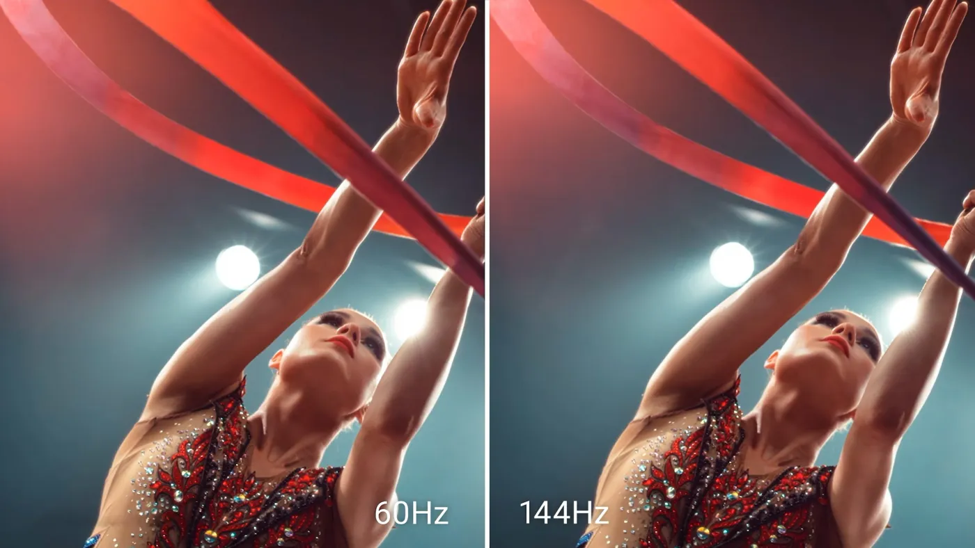 Gaming monitor displaying high refresh rate performance and motion clarity