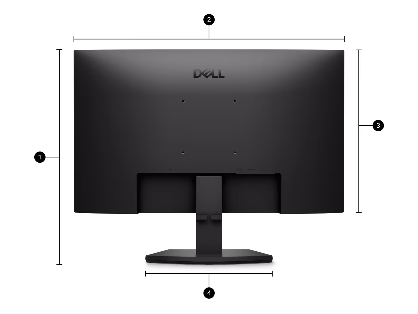 Side profile view showing monitor depth and stand dimensions