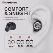 Monster Achieve 100 MH11901 True Wireless Earbuds – Deep Bass, IPX5 - image 4