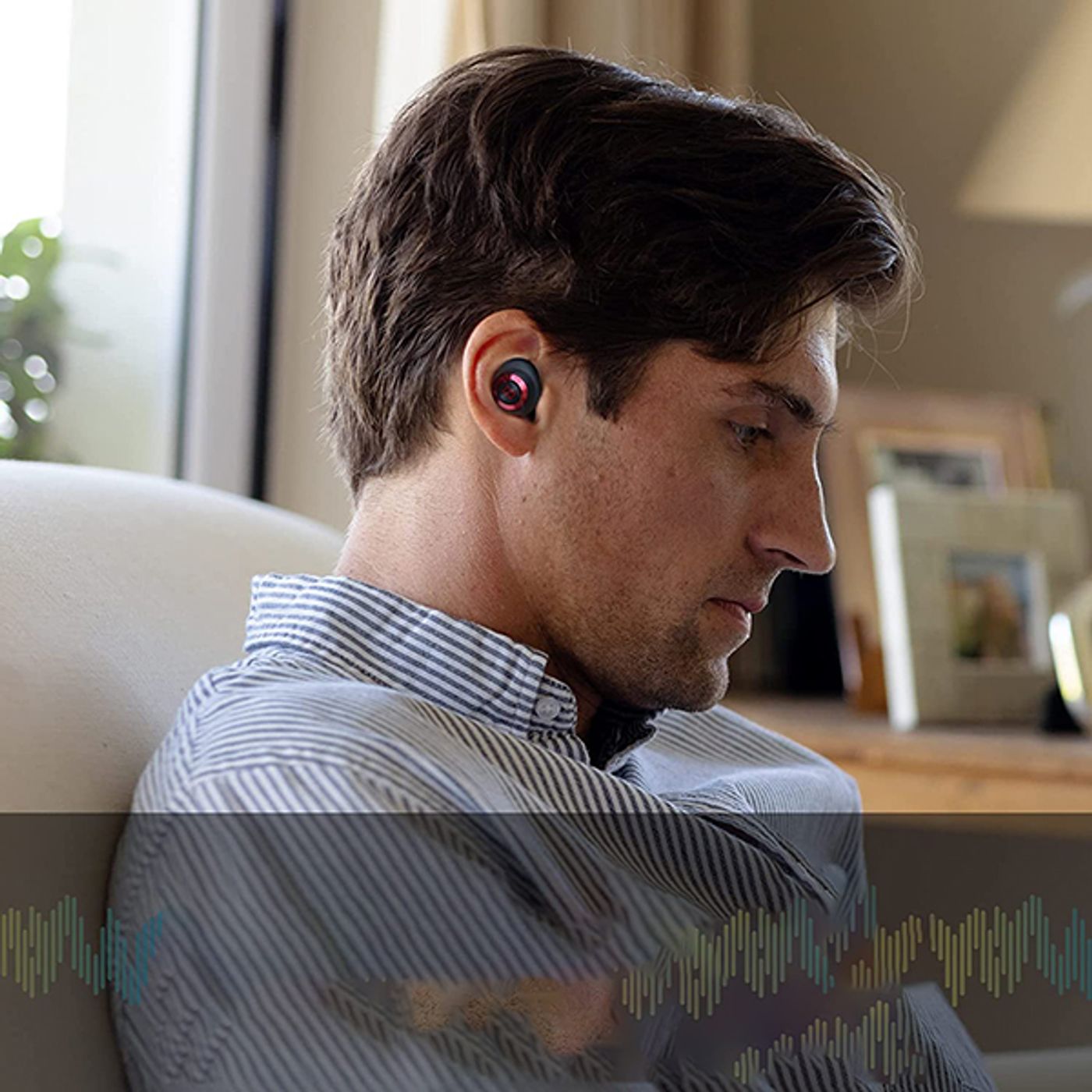 Close view of the Achieve 100 AirLinks earbud showing its driver housing
