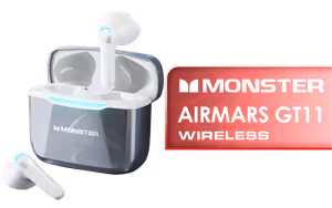 Monster Airmars GT11 True Wireless Headphones Silver Monster Airmars GT11 True Wireless Headphones Silver - Image 1
