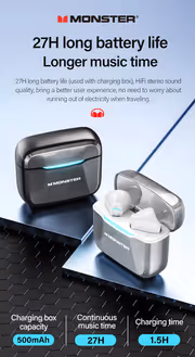 MONSTER Airmars GT11 True Wireless Earbuds — BT5.0 HiFi Sound - image 8