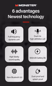 MONSTER Airmars GT11 True Wireless Earbuds — BT5.0 HiFi Sound - image 12