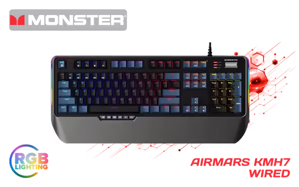 MONSTER Airmars KMH7 USB Mechanical Gaming Keyboard - image 1 MONSTER Airmars KMH7 USB Mechanical Gaming Keyboard - image 1
