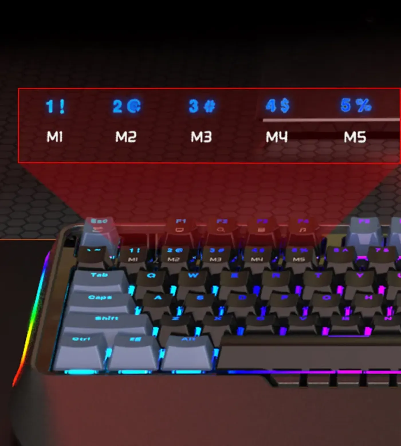 Close view of the Airmars KMH7 keyboard deck showing its spill-resistant construction