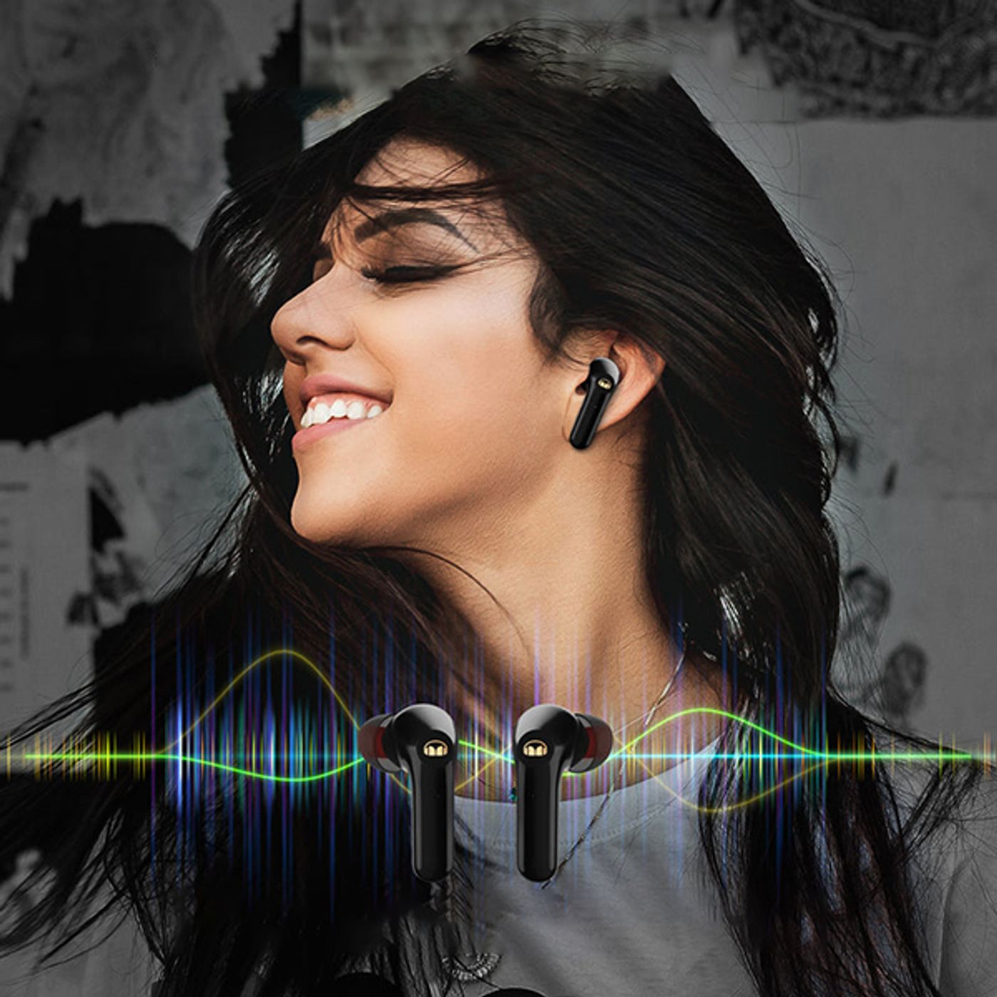 Person wearing Monster Clarity 6.0 earbuds while aware of their surroundings