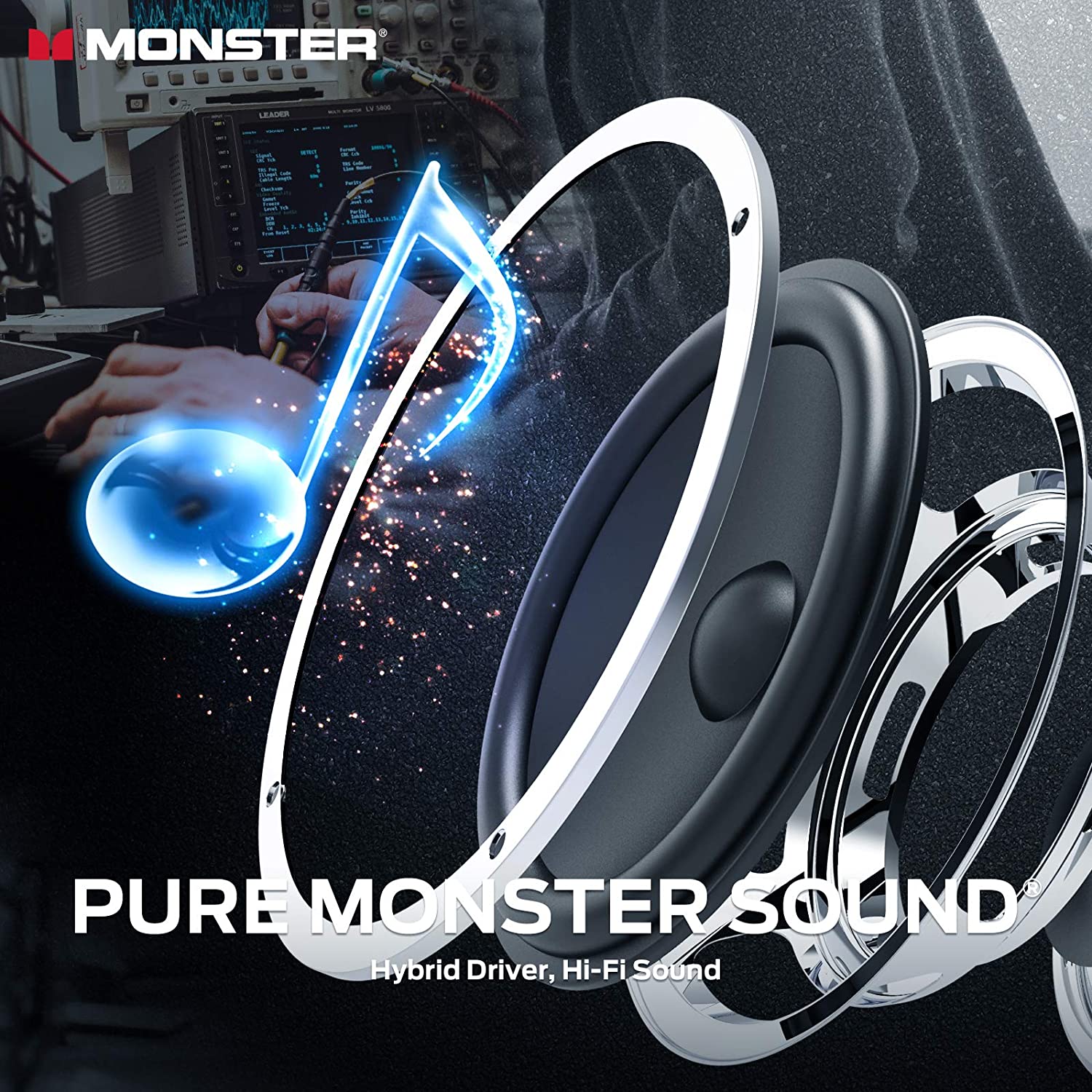 Showing pure monster sound performance of headphones