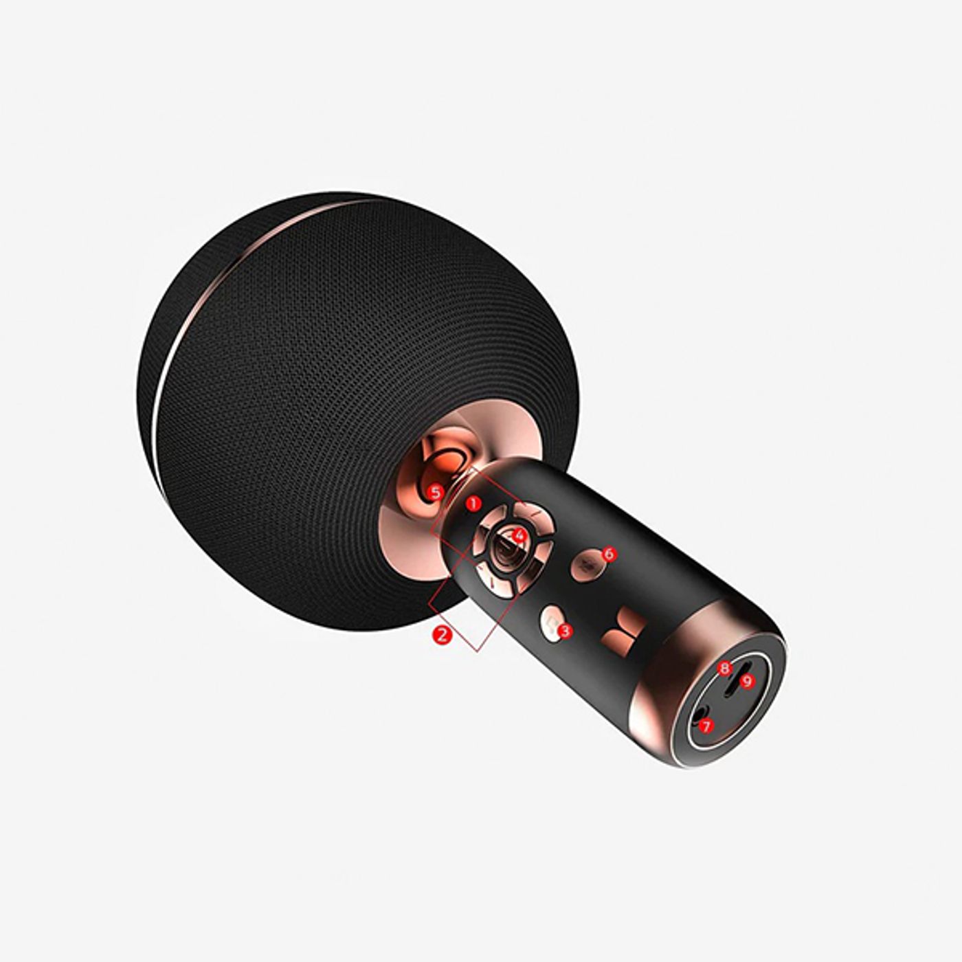 Monster M98 karaoke microphone in use with its voice-changing sound effects