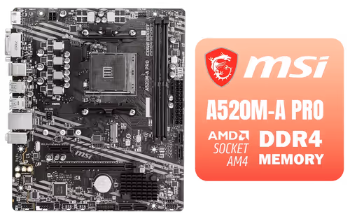 MSI A520M-A PRO AMD Ryzen Motherboard - Image 1