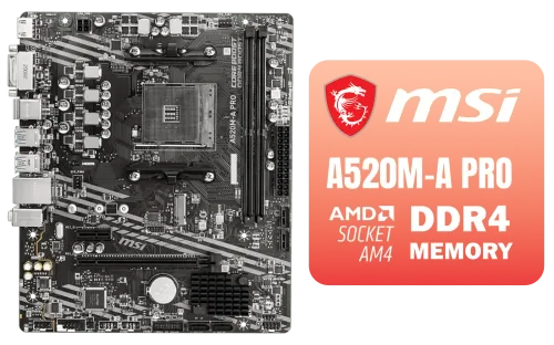 MSI A520M-A PRO AMD Ryzen Motherboard - Image 1