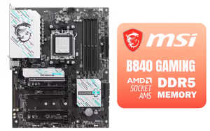 MSI B840 GAMING PLUS WIFI AMD Motherboard MSI B840 GAMING PLUS WIFI AMD Motherboard - Image 1