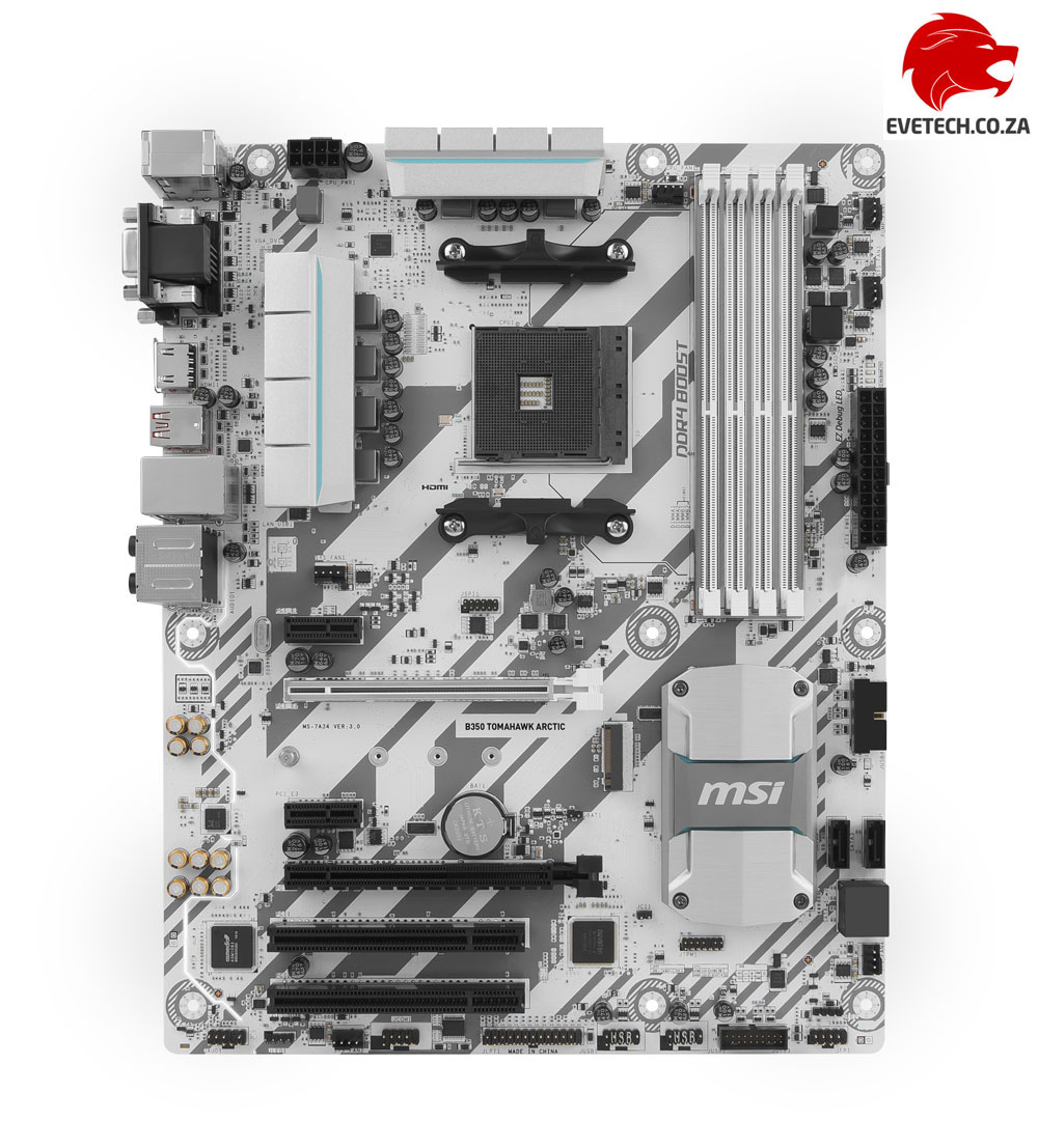 MSI B350 TOMAHAWK ARCTIC AM4 RYZEN Motherboard - Free Shipping
