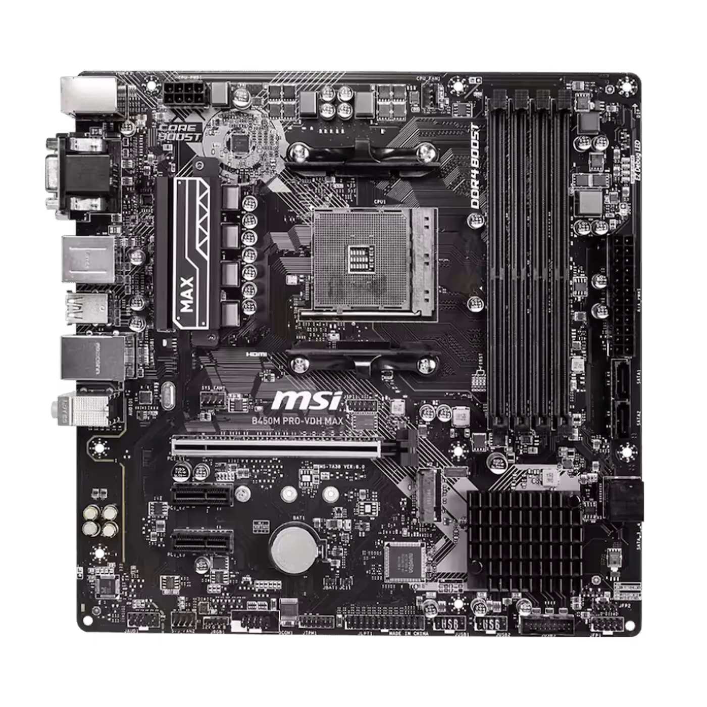 MSI B450M PRO-VDH MAX motherboard supporting AMD Ryzen processors