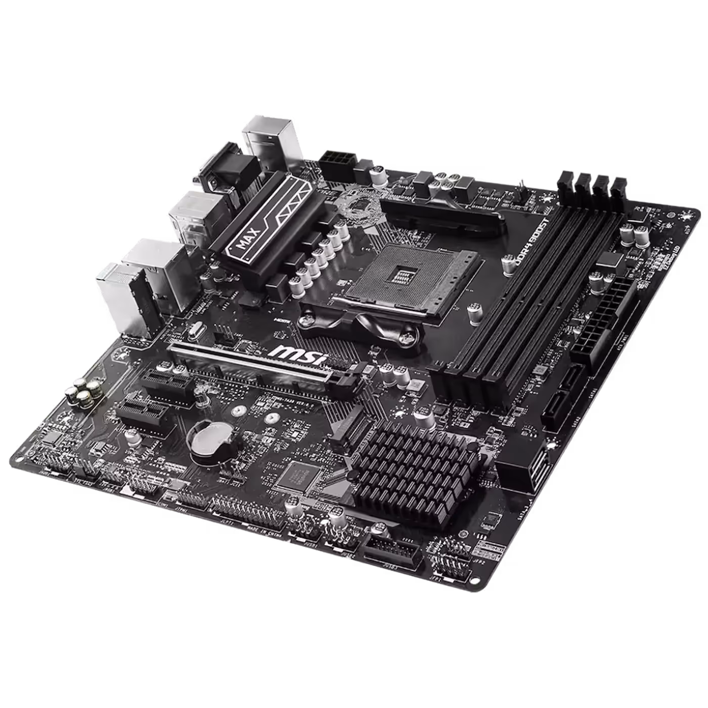 Motherboard memory slots and M.2 storage configuration