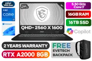 MSI CreatorPro M16 C14VJG RTX 2000 Core i7 Workstation Laptop with 16TB SSD - image 1