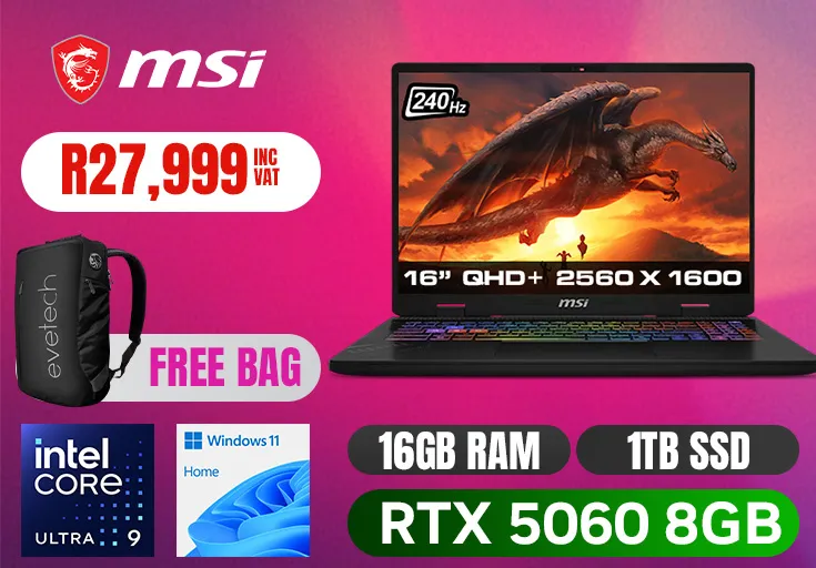 MSI Corsshair 16 HX AI D 2 XWFKG Intel Core Ultra 9 RTX 5060 Gaming Laptop