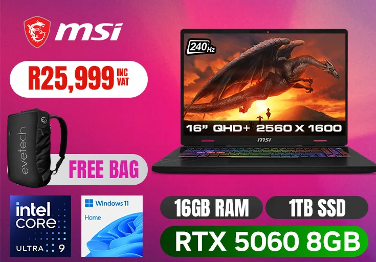 MSI Corsshair 16 HX AI D 2 XWFKG Intel Core Ultra 9 RTX 5060 Gaming Laptop