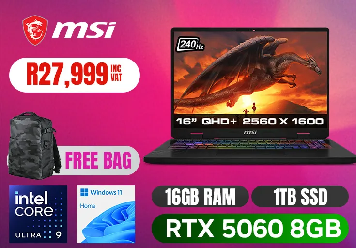 MSI Corsshair 16 HX AI D 2 XWFKG Intel Core Ultra 9 RTX 5060 Gaming Laptop