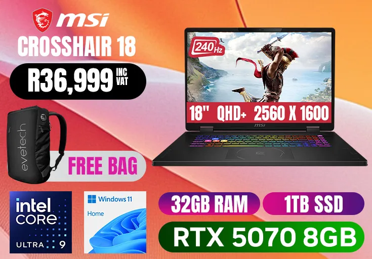 MSI Corsshair 18 HX Intel Core Ultra 9 RTX 5070 Gaming Laptop