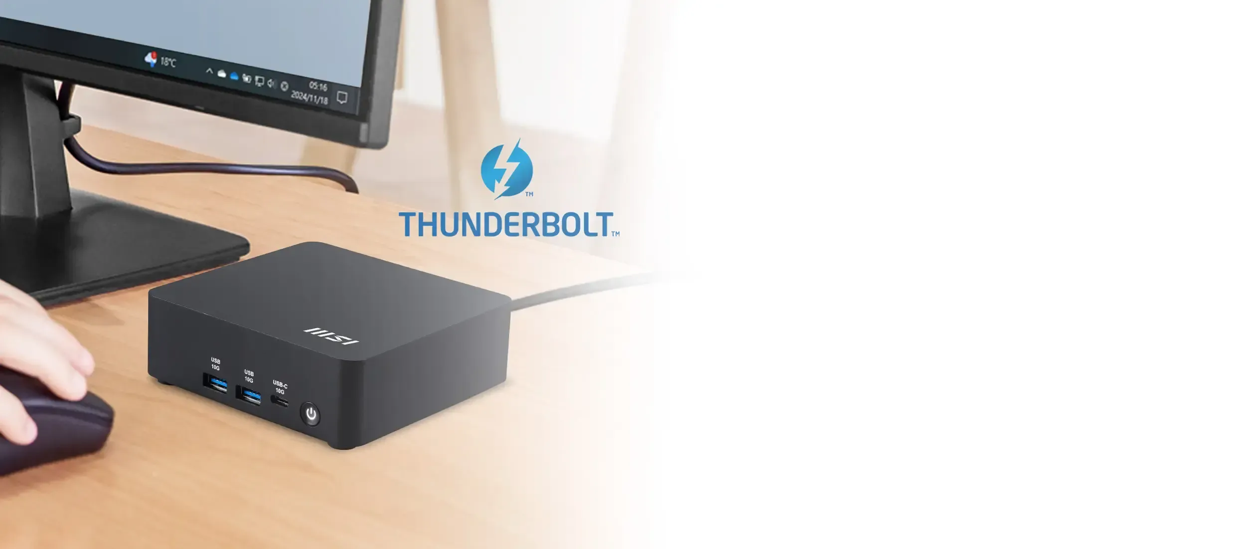 Mini PC with Thunderbolt 4 ports showcasing high performance