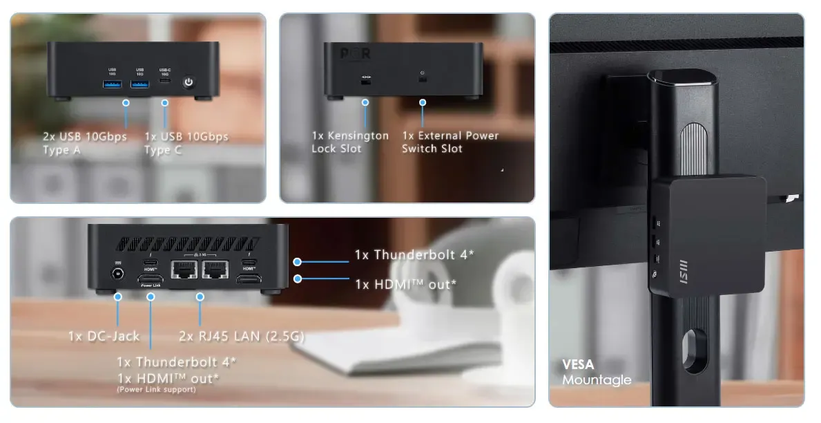 MSI Mini PC - Compact Ultra-Performance Desktop with 16GB RAM and 512GB SSD for Office and Home Use