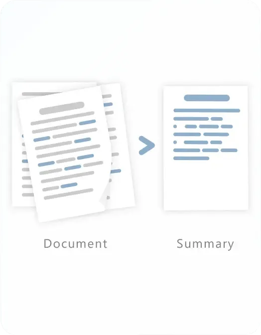 AI document summarizer highlighting key points for increased productivity